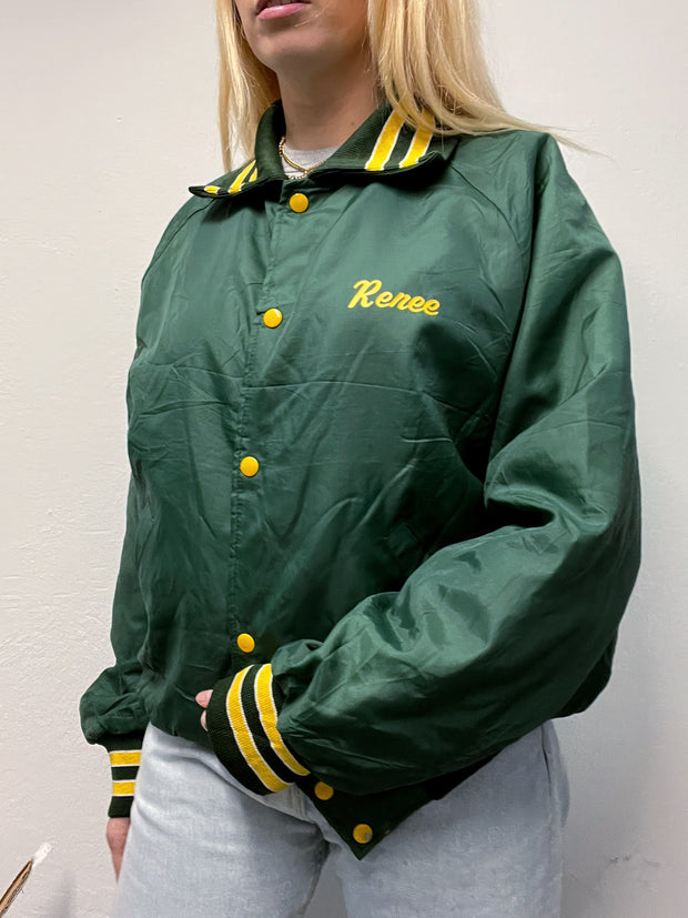 Veste bomber américaine verte et jaune L