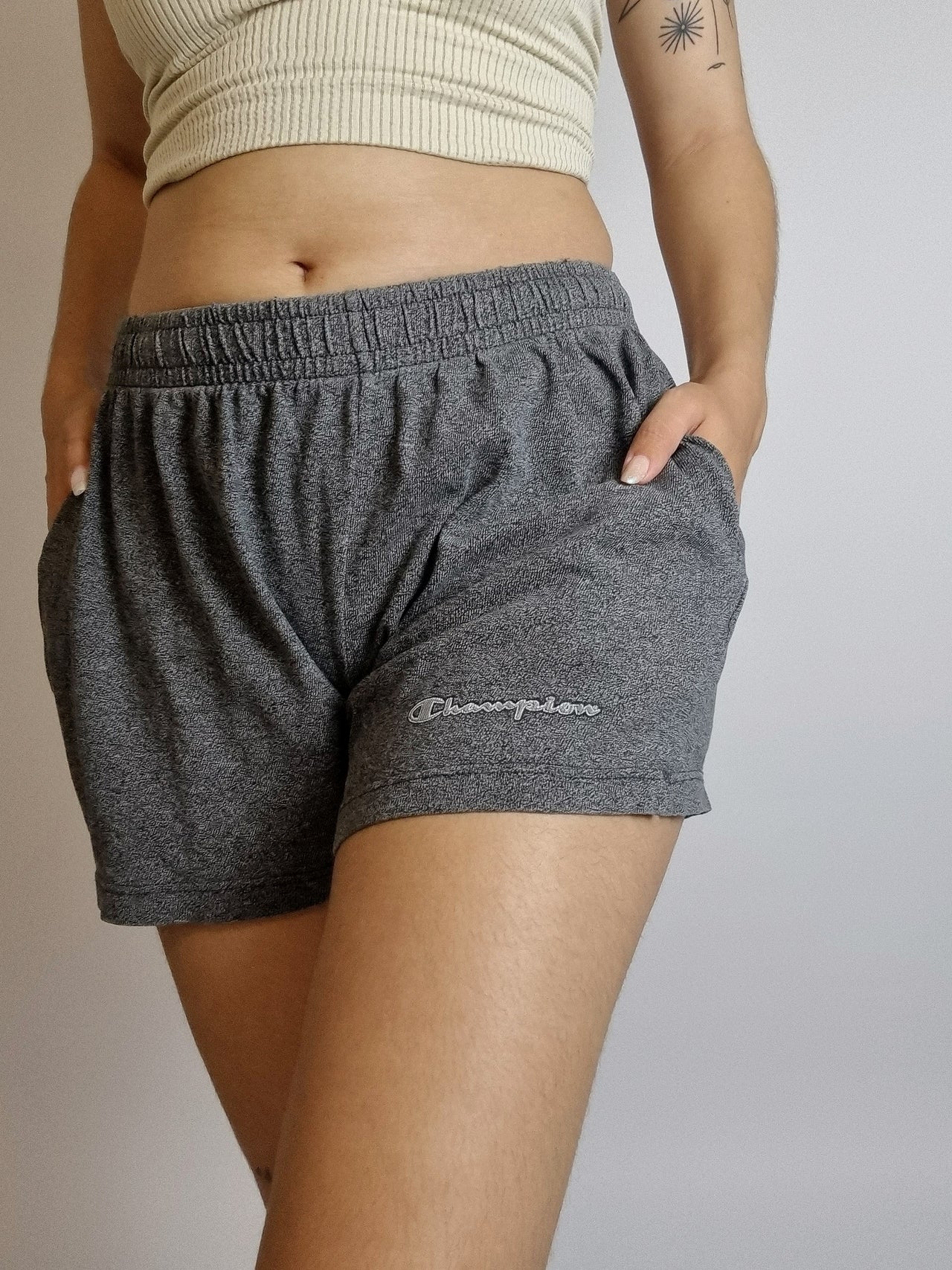 Short vintage de jogging gris foncé Champion S