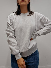 Schlichter hellgrauer Vintage-Pullover S/M