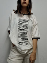 T-shirt vintage blanc et gris XL