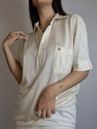 Lacoste L white striped mauve polo shirt