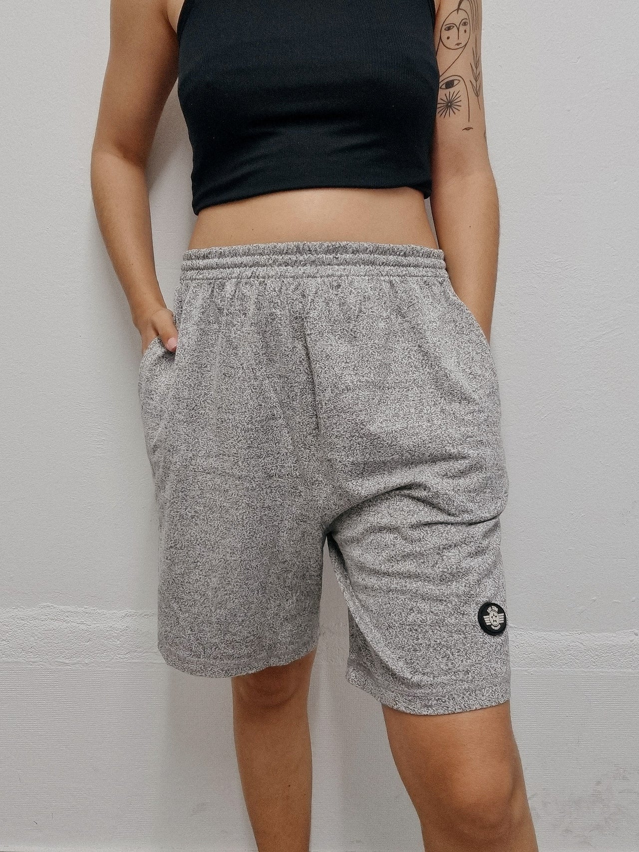 Short de jogging vintage gris Clair L