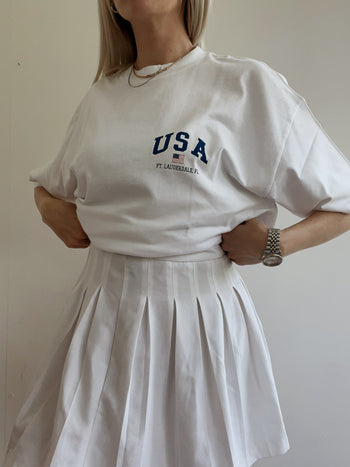 T-shirt vintage américain blanc USA XL