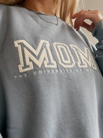 Pull vintage américain bleu clair MOM XL