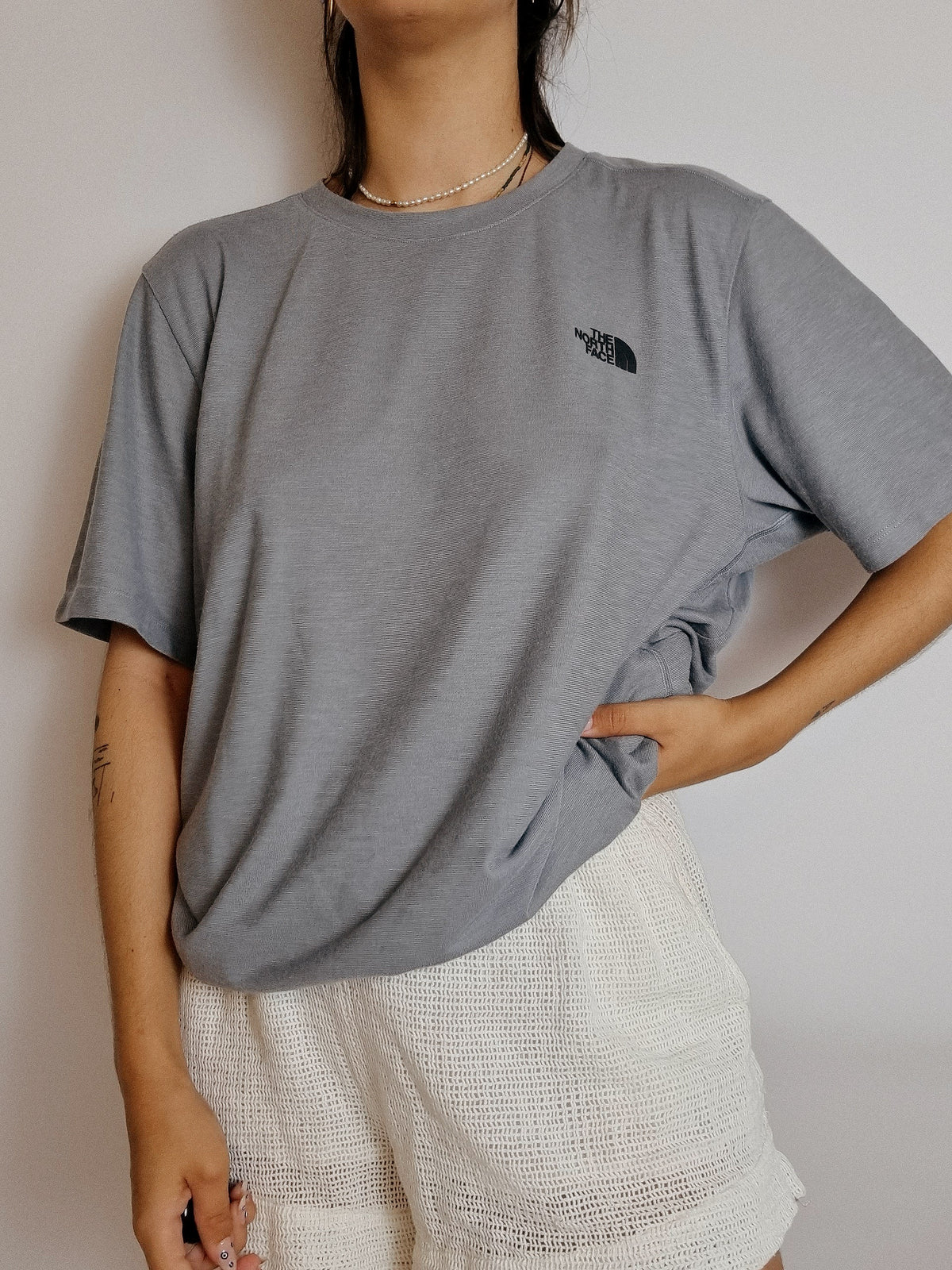 Vintage hellgraues T-Shirt The North Face L