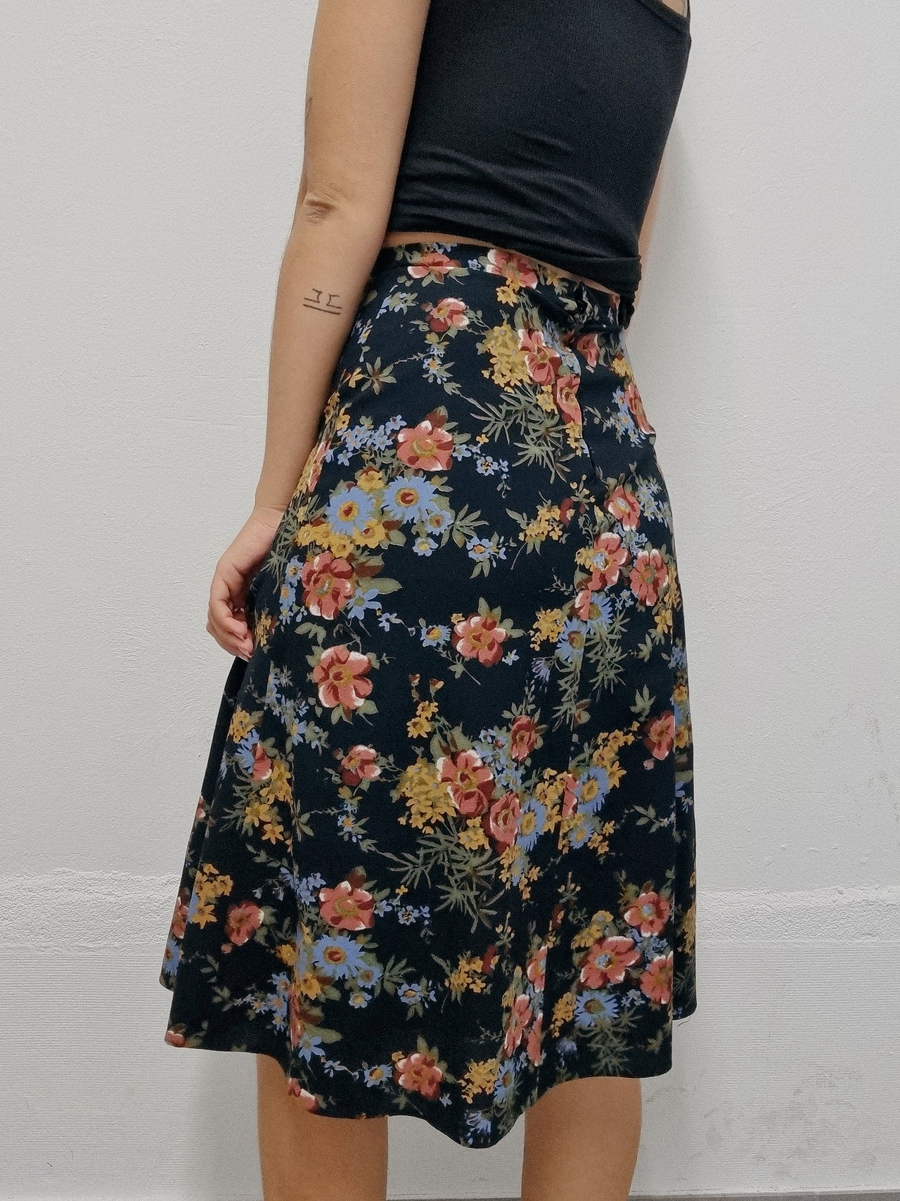 Purple/Pink/Yellow Floral Skirt S