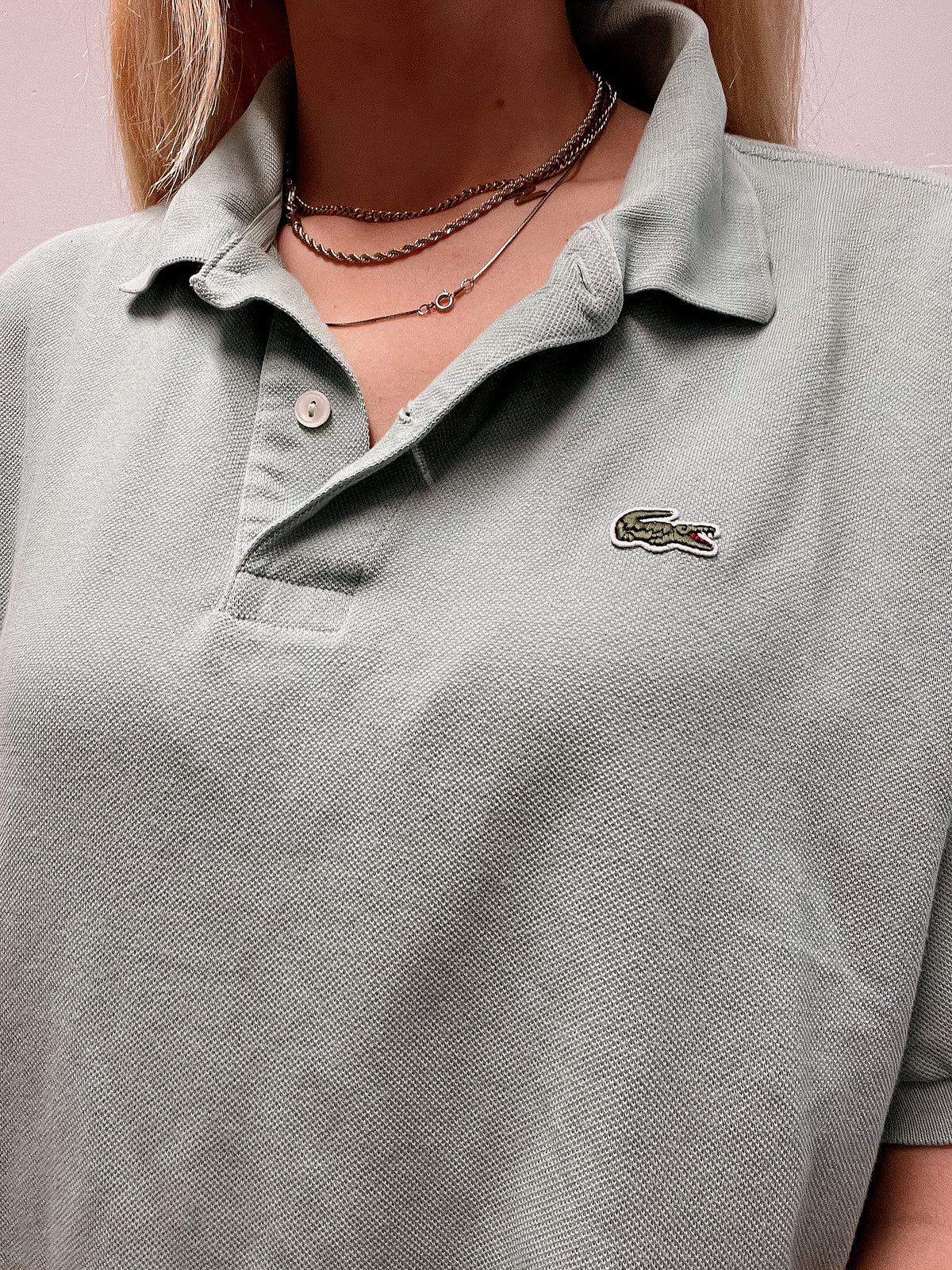 Polo Lacoste vert d’eau S/M