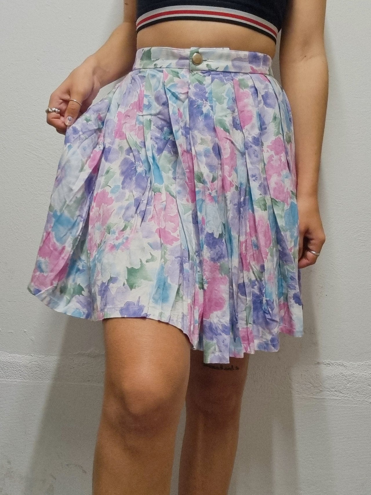 Purple/Pink/Yellow Floral Skirt S