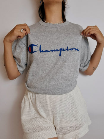 T-shirt vintage gris clair Champion M