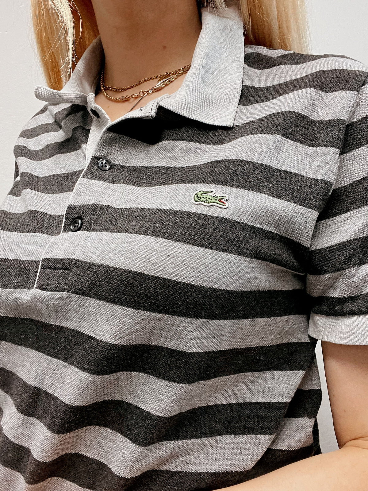 Polo Lacoste gris clair et gris  foncé S