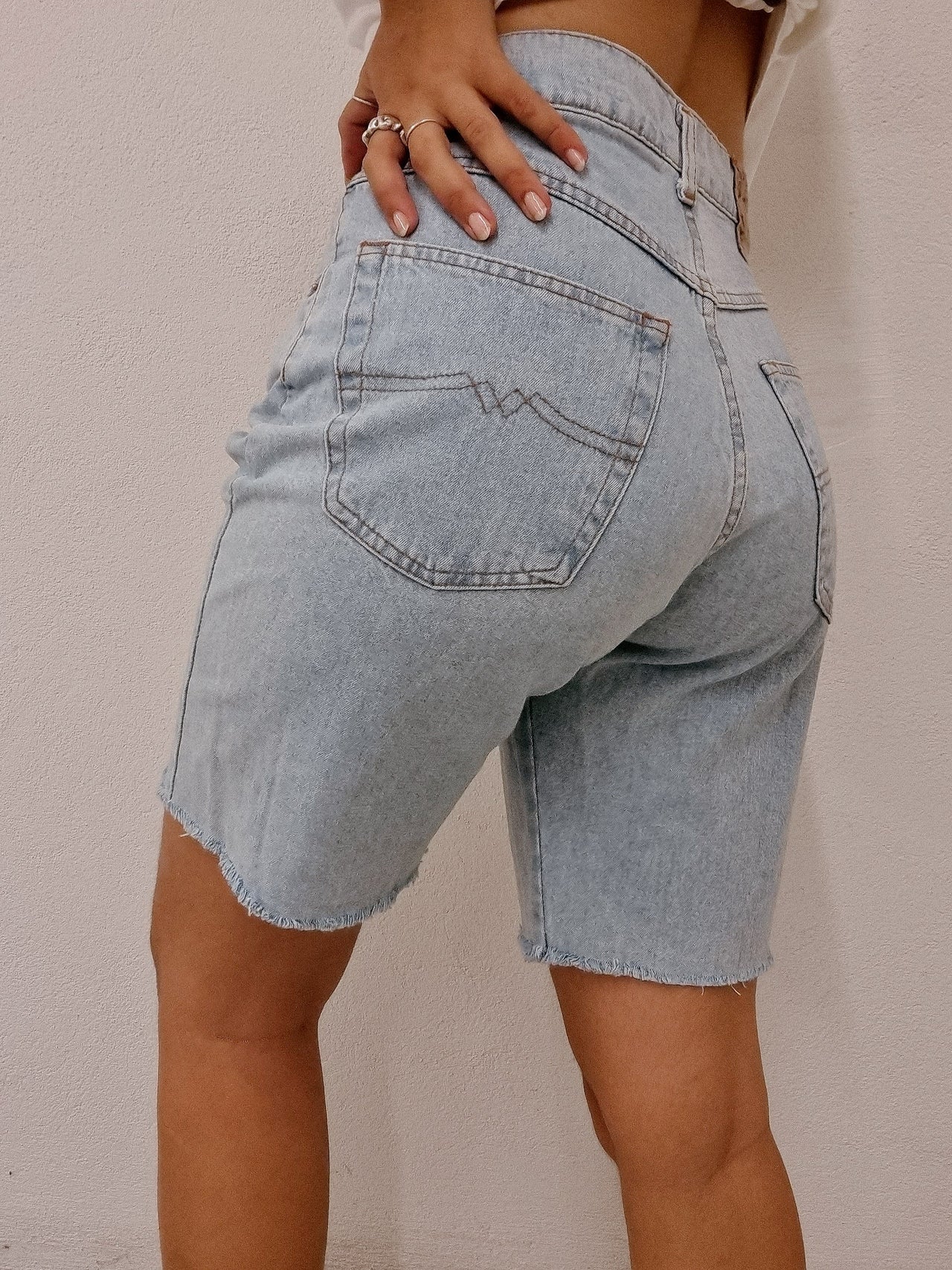 Short en jeans vintage bleu clair long M