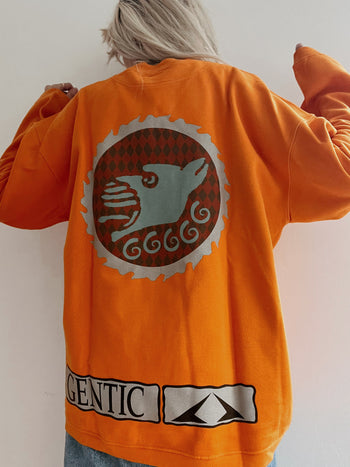 Pull vintage américain orange XL