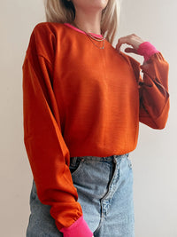 White and blue jacket with orange collar Adidas XL