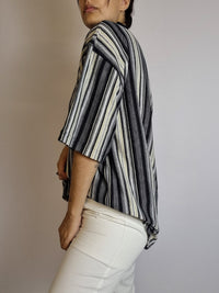 Lacoste L white striped mauve polo shirt