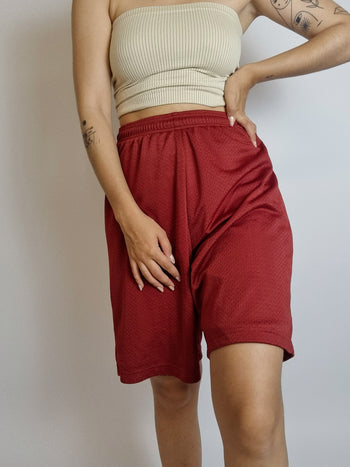 Short vintage de jogging Bordeaux L