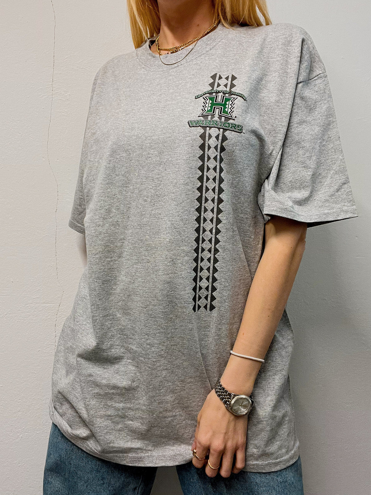 Hellgraues Vintage-T-Shirt XL