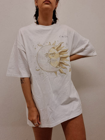 Vintage weißes Moon T-Shirt XL