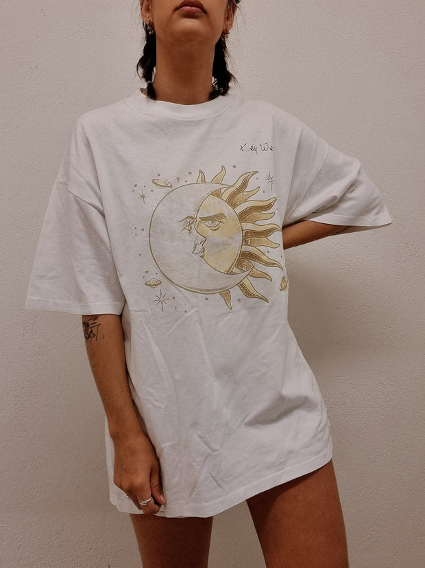 T-shirt vintage blanc Lune XL