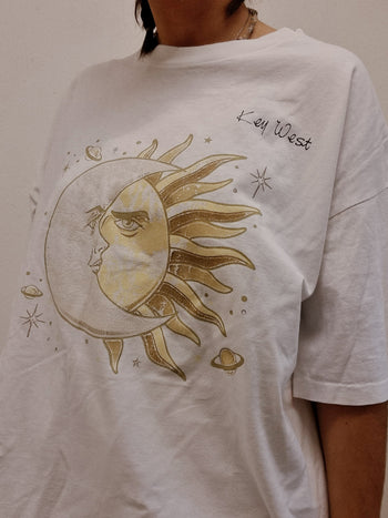 Vintage weißes Moon T-Shirt XL