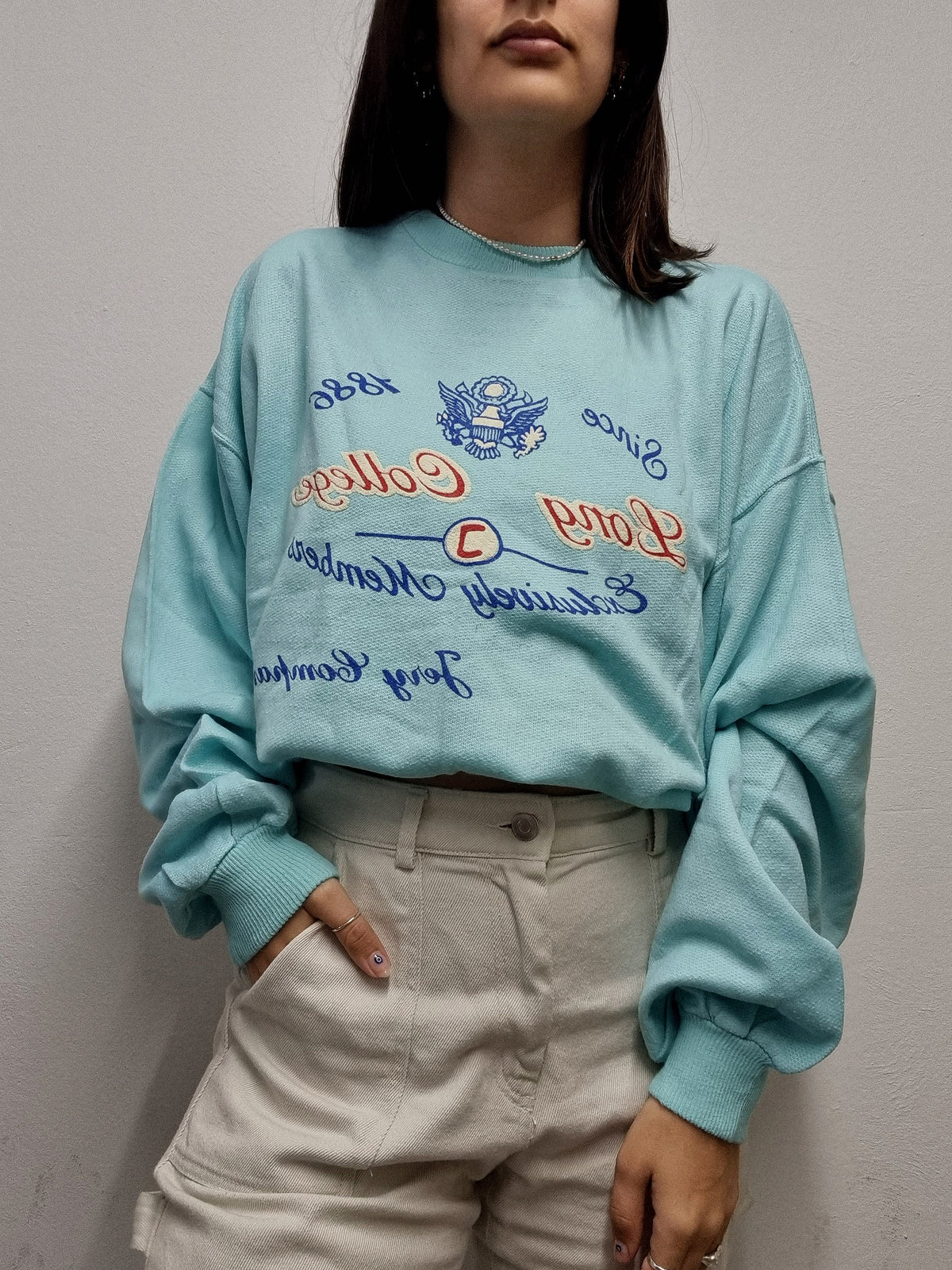 White and blue jacket with orange collar Adidas XL