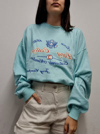 White and blue jacket with orange collar Adidas XL