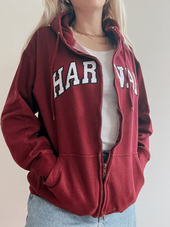 Amerikanischer Vintage-Harvard-Pullover in Burgunderrot L