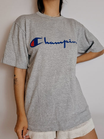 T-shirt vintage gris clair Champion M