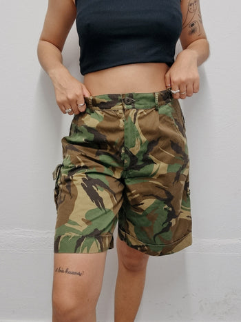 Vintage Militär-Khaki-Cargo-Shorts S/M