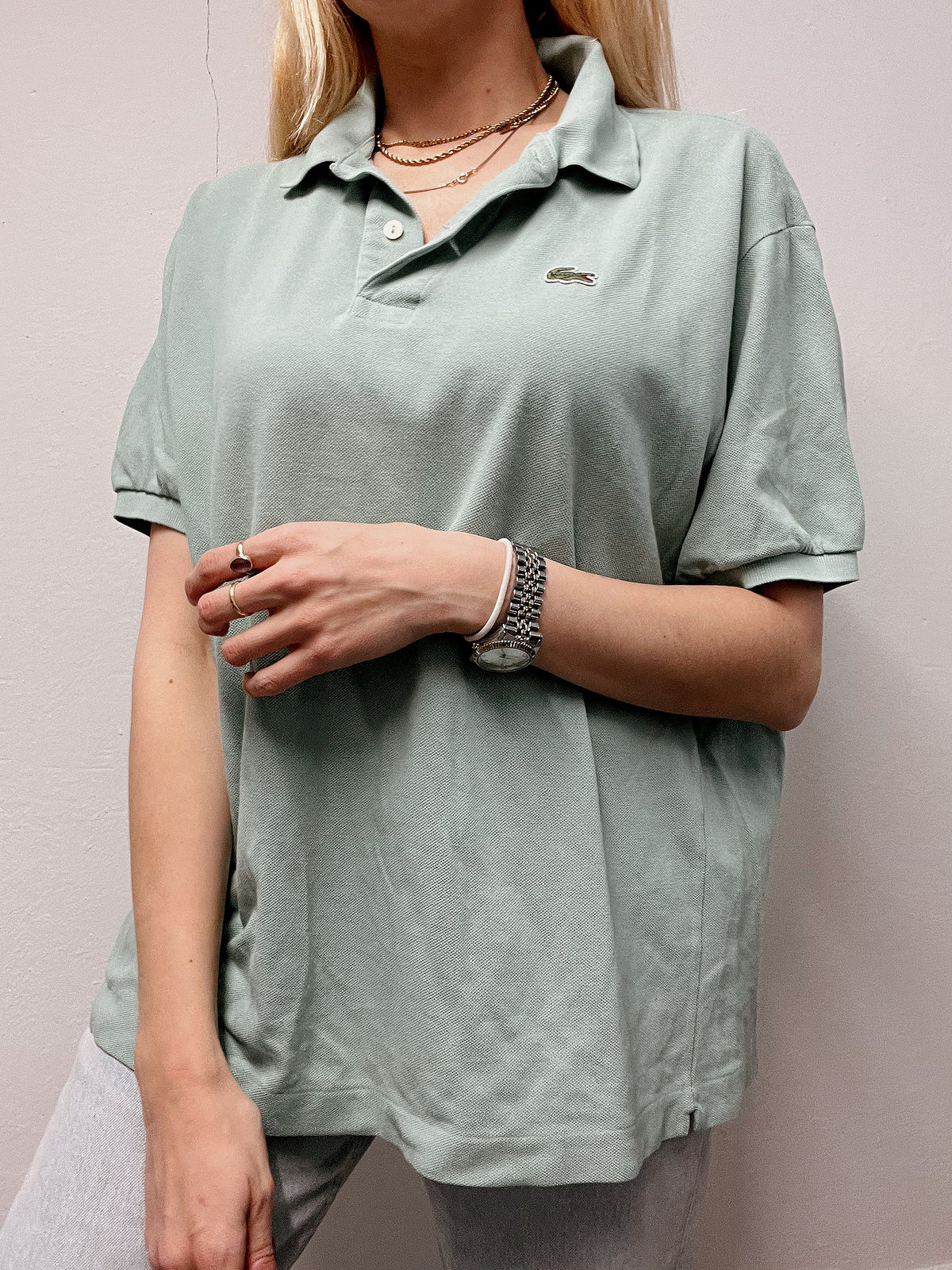 Polo Lacoste vert d’eau S/M