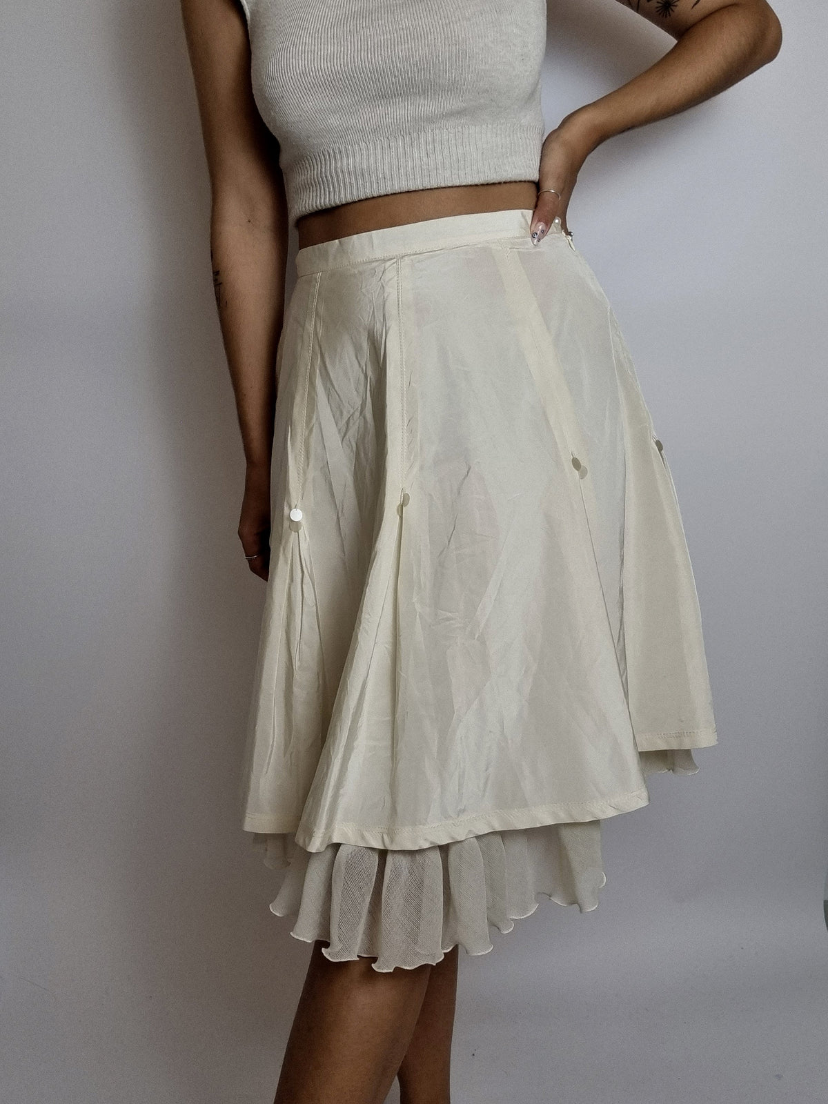 Jupe vintage blanc cassé S