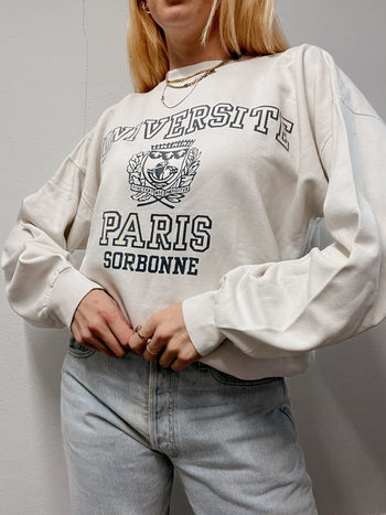 Pull vintage Paris blanc M