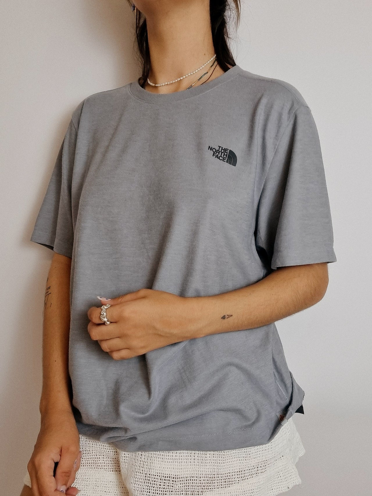 T-shirt vintage gris clair The North face L