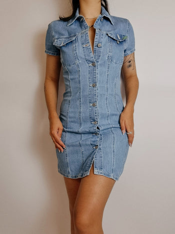 Benetton XS short vintage denim dress