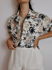 Chemise vintage hawaïenne beige L