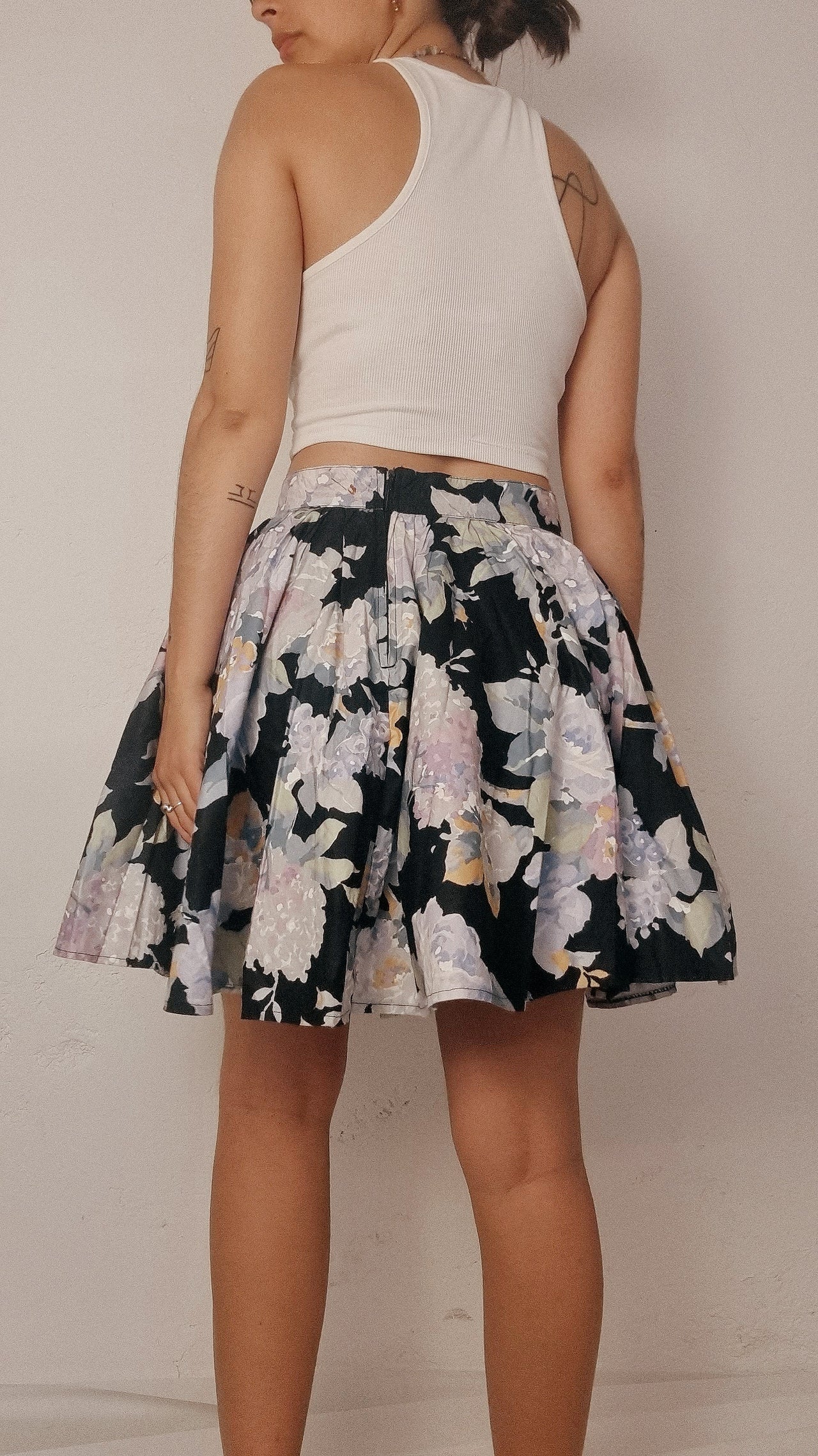 Purple/Pink/Yellow Floral Skirt S