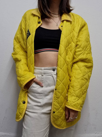 Veste vintage matelassée jaune  S