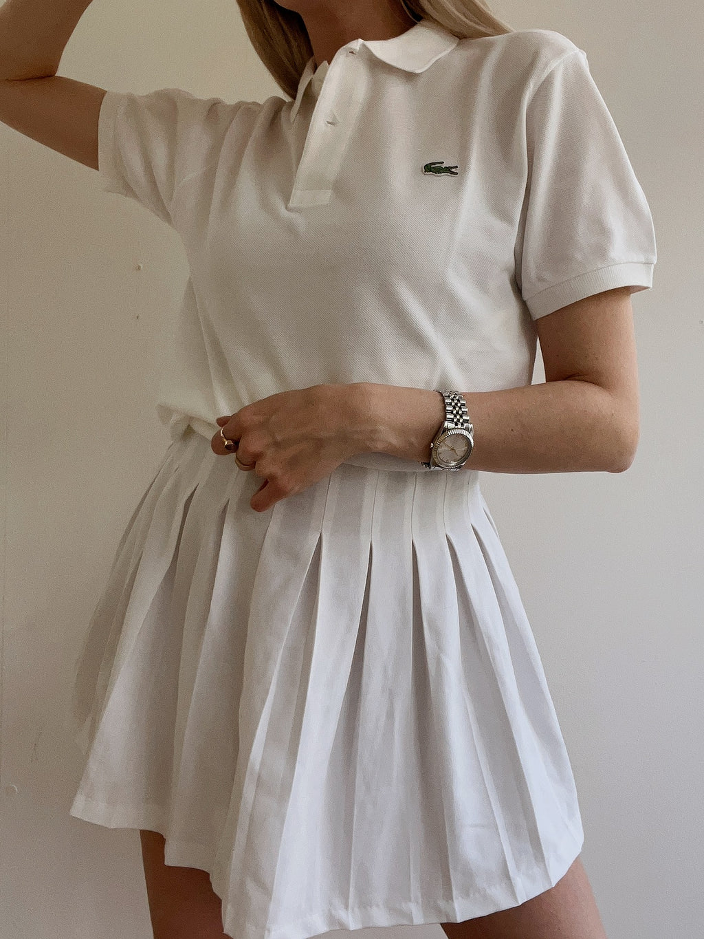 Weißes Lacoste-Poloshirt XS / S