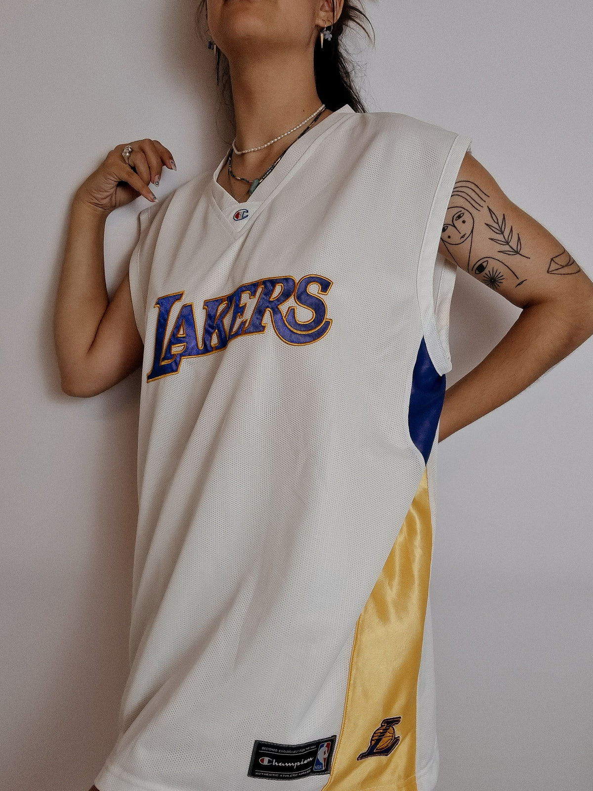 Maillot de basket Lakers blanc et violet L