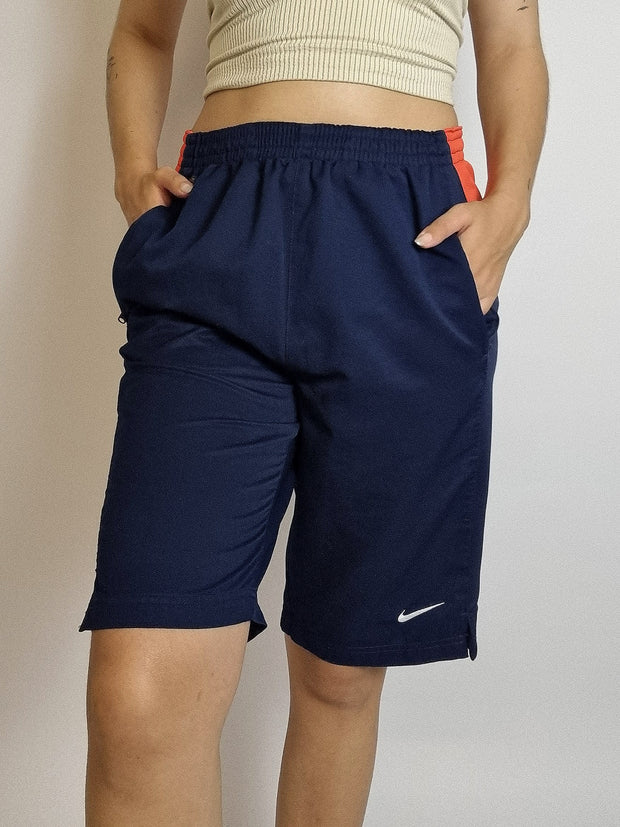 Short vintage bleu foncé / orange Nike S