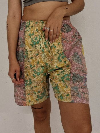 Pastellfarbene Vintage-Shorts M/L