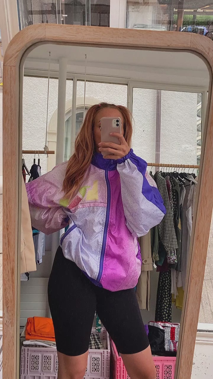 Vintage lila Joggingjacke L/XL 
