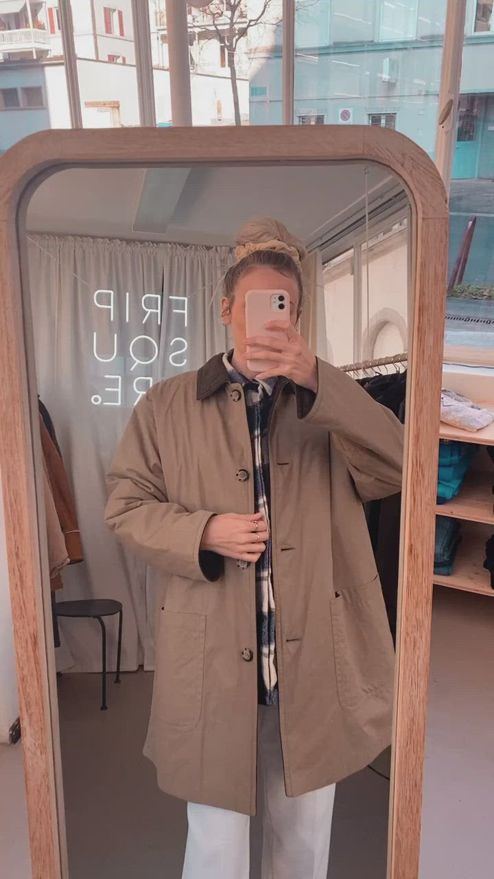 Veste khaki double face en laine