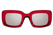 Rote rechteckige recycelte Vintage-Brille 