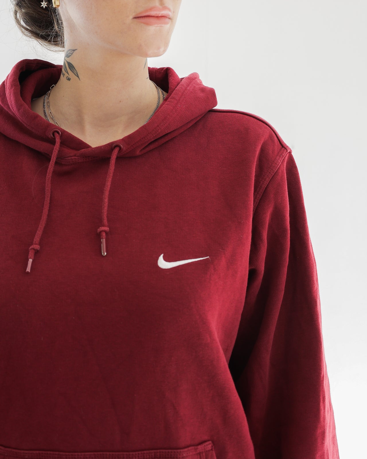 Nike Burgunderroter Kapuzenpullover L