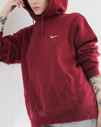 Nike Burgunderroter Kapuzenpullover L