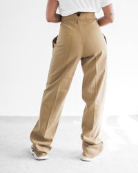 Pantalon beige velour côtelé extra long L
