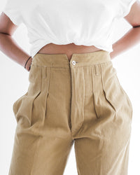 Pantalon beige velour côtelé extra long L