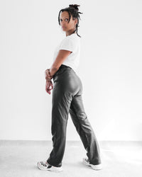 Weite schwarze Lederhose 36/38 EUR