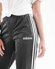 Pantalon de jogging Adidas noir avec lignes blanches S/M