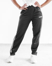 Pantalon de jogging Adidas noir avec lignes blanches S/M